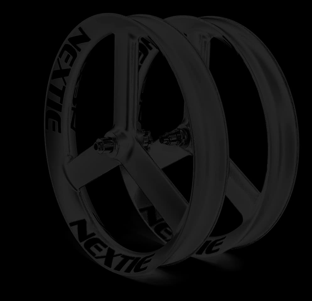 Nextie Wild Dragon tri-spoke carbon fat bike wheelset 26", photo 1 of 5