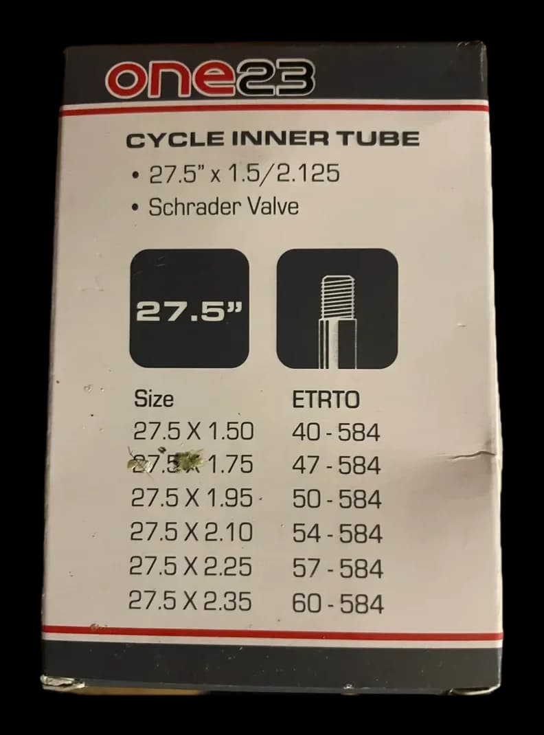 One23 inner tube 27.5 x 1.5-2.125, Schrader, photo 1 of 1