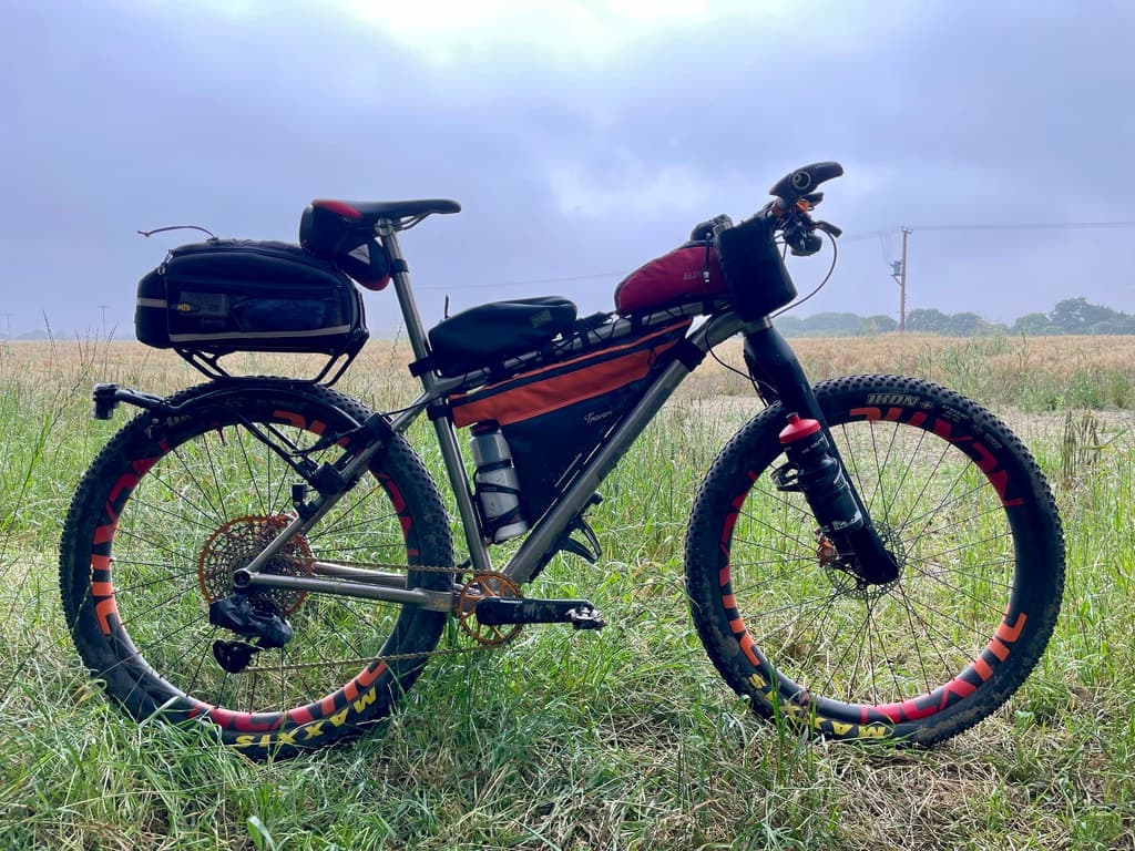 My Great British Divide bike in a field